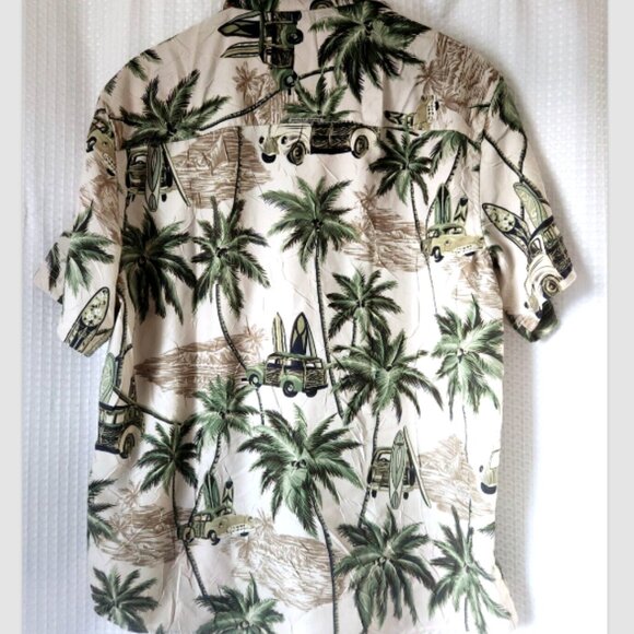 Tropical Shirt Men's LG Classic Fit Button Up Short Sleeve Vacation Point Zero - Picture 2 of 5